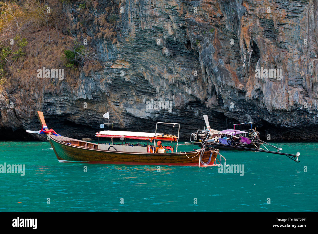 Chicken Island: Long-Tail-Boote Stockfoto