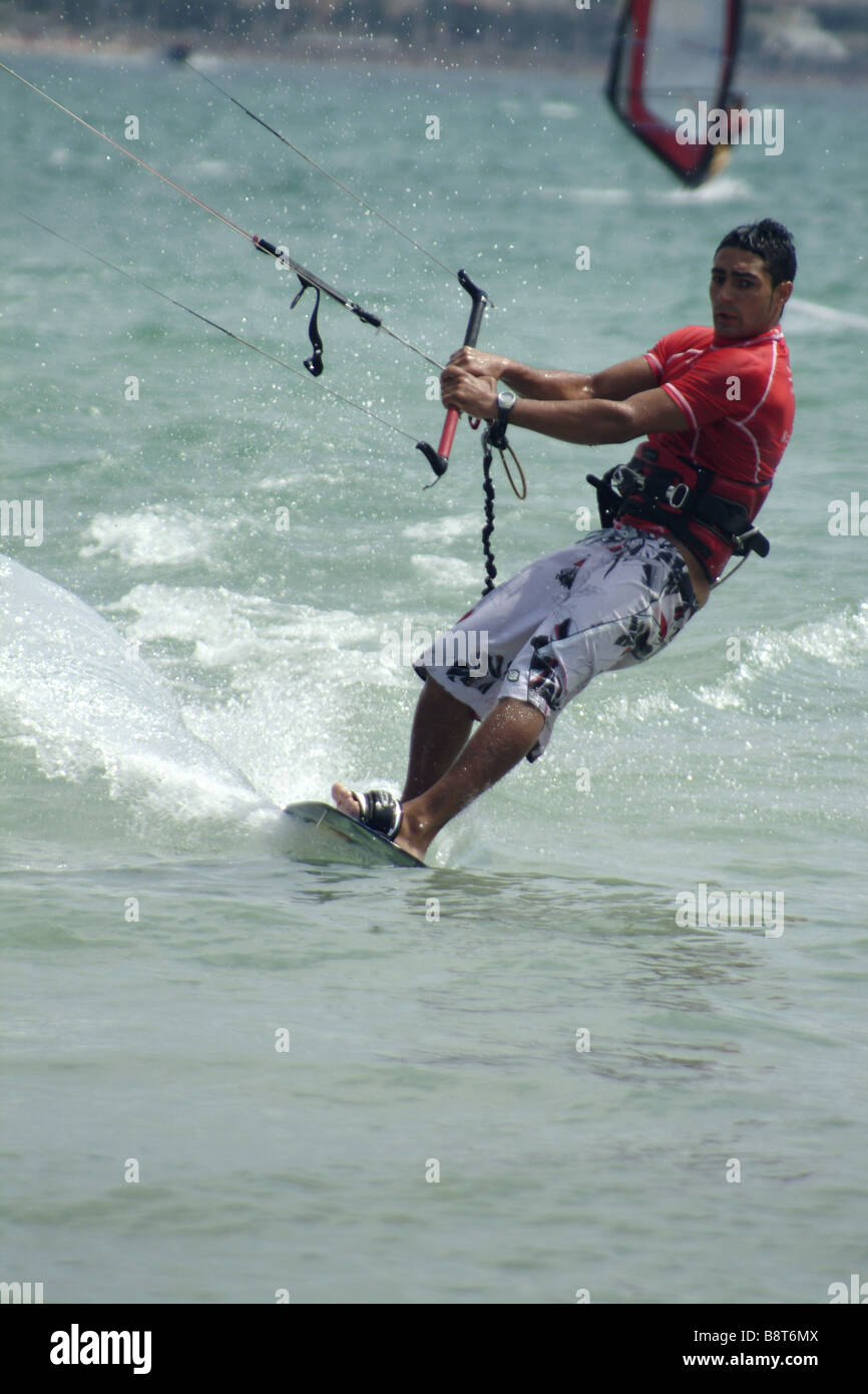 Kitesurfer, Spanien, Balearen, Mallorca Stockfoto