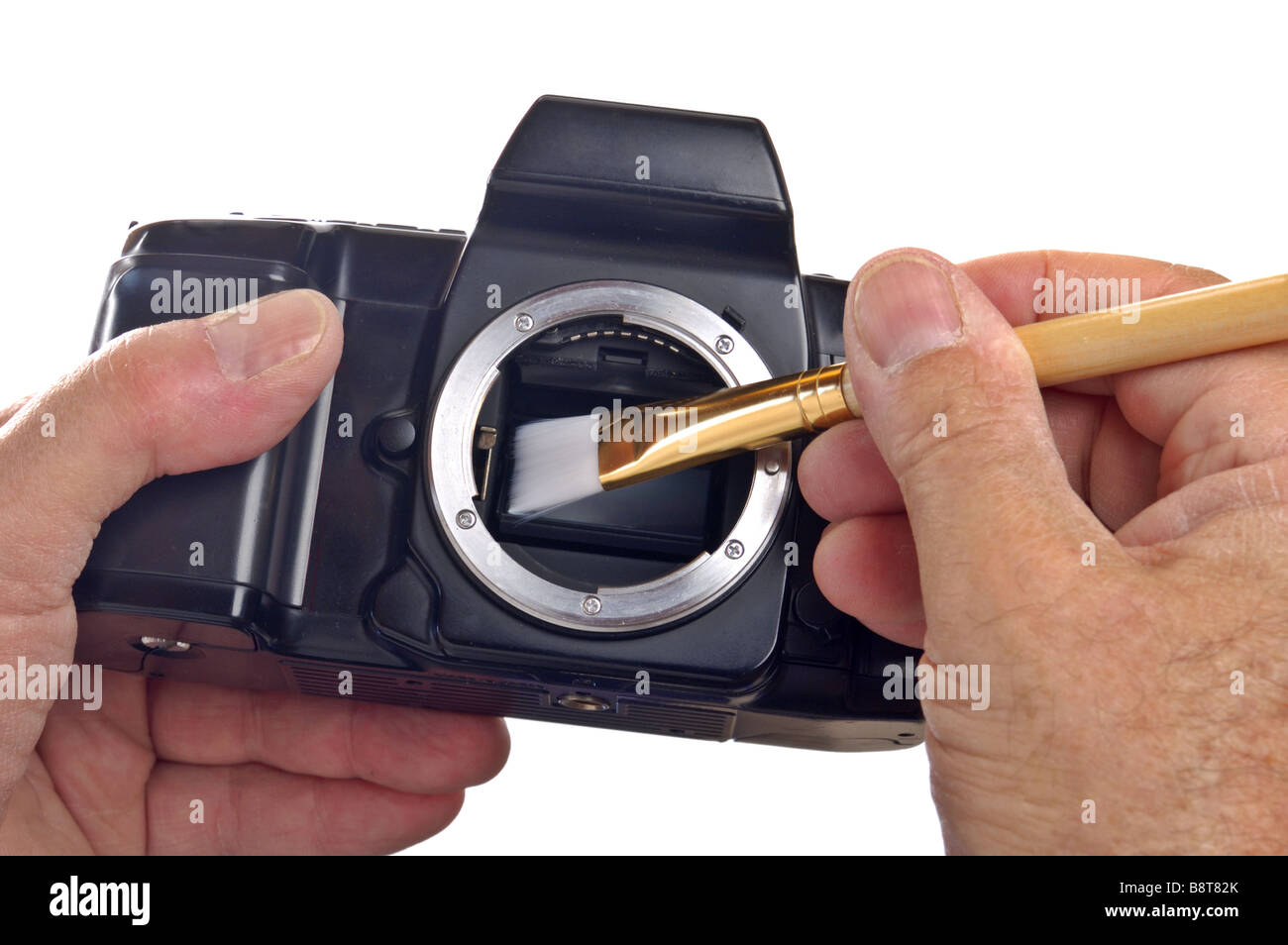Eine digitale Kamera-Sensor Reinigung Stockfoto