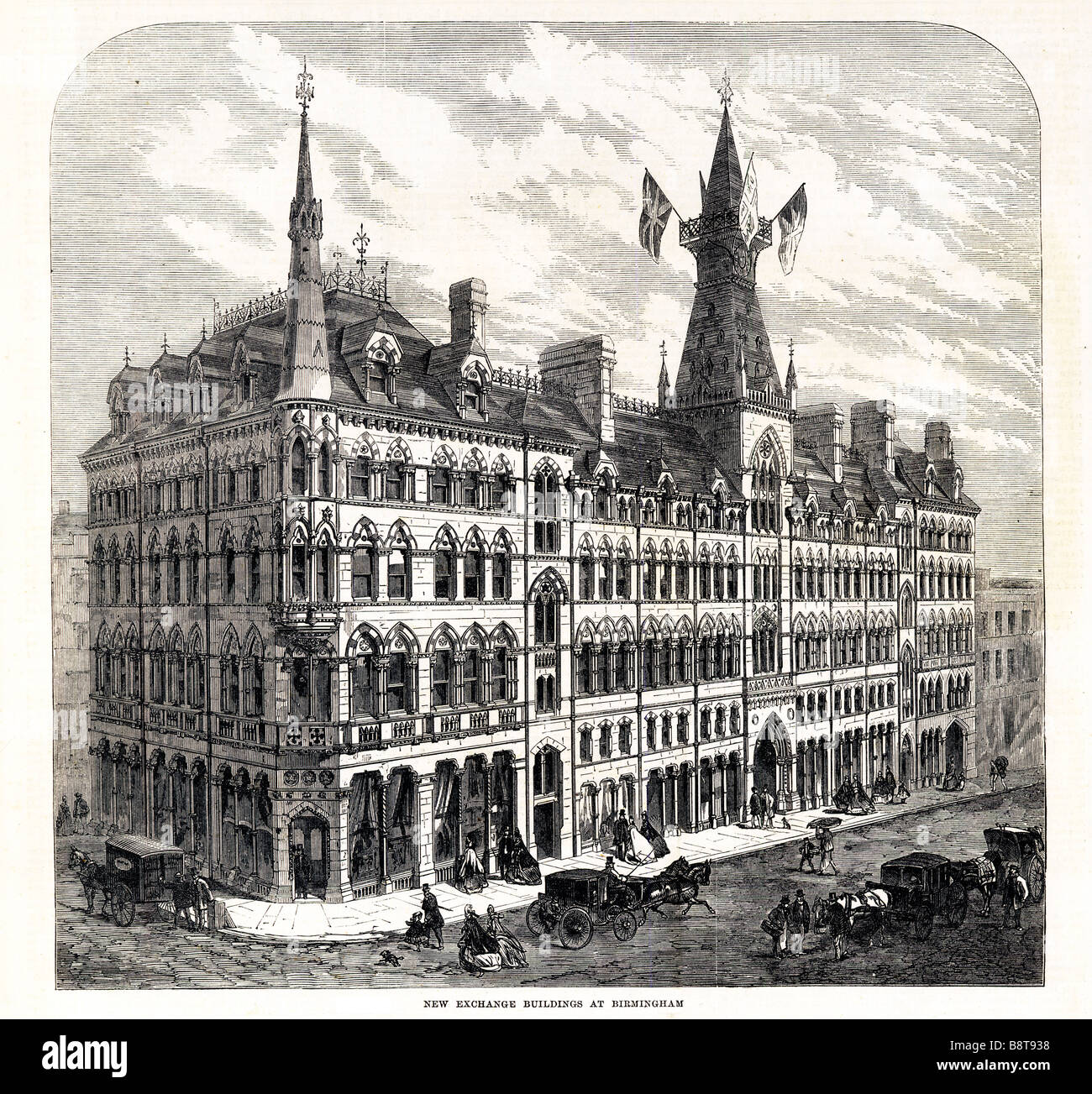 Neue Exchange Building Birmingham 1865 eröffnet von John Bright im Januar für die Kaufleute der schnell wachsenden englischen Stadt Stockfoto