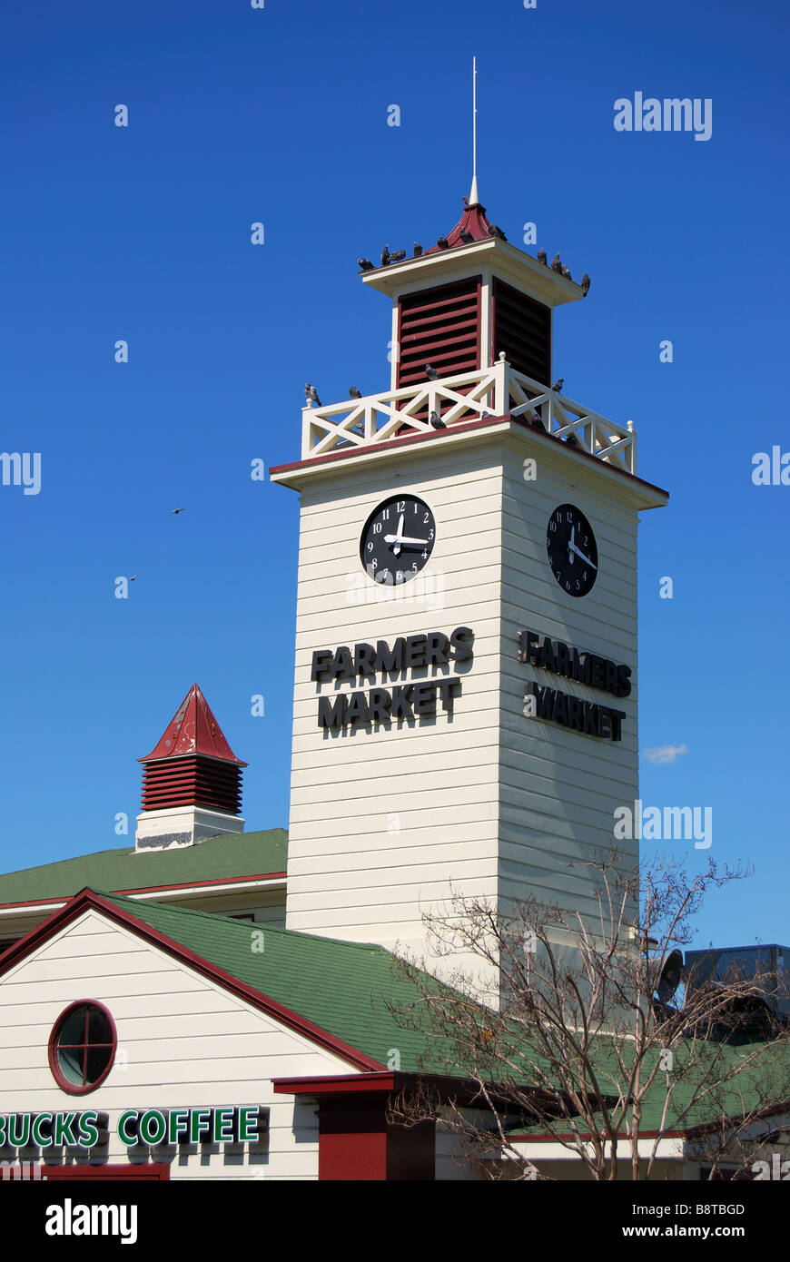 Der Uhrturm, Bauernmarkt, West 3rd Street, Los Angeles, California, Vereinigte Staaten von Amerika Stockfoto