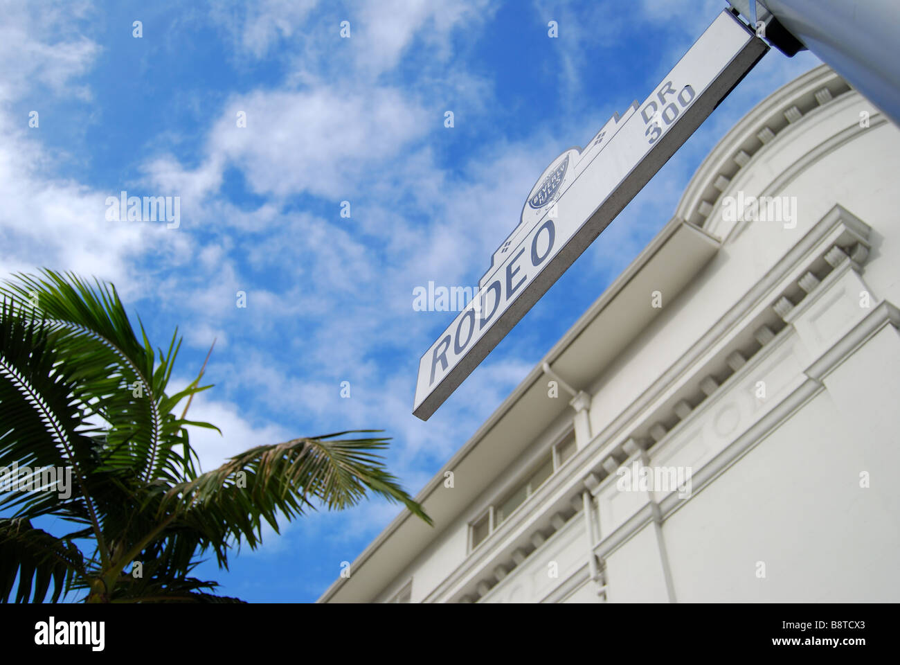 Schilder, Rodeo Drive, Beverly Hills, Los Angeles, Kalifornien, Vereinigte Staaten von Amerika Stockfoto