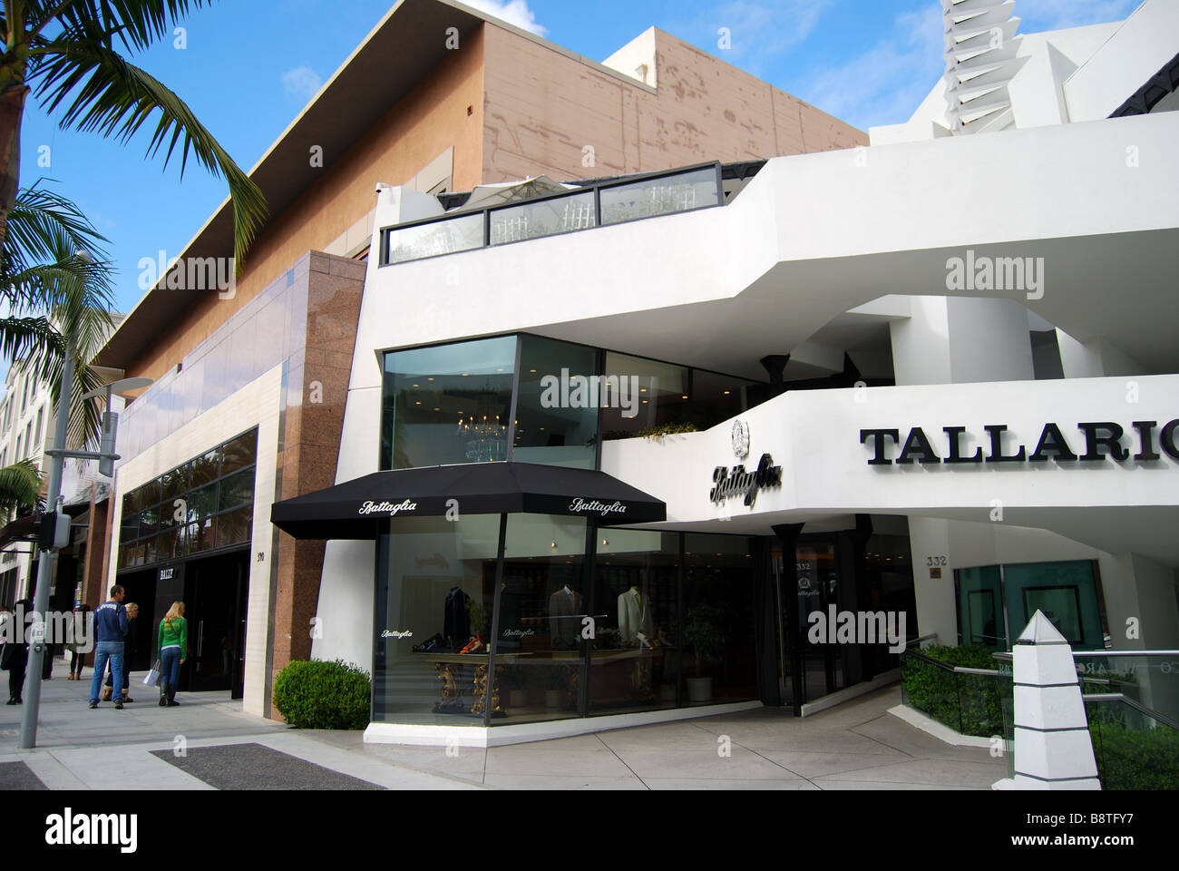 Modeboutiquen, North Rodeo Drive, Beverly Hills, Los Angeles, Kalifornien, Vereinigte Staaten von Amerika Stockfoto