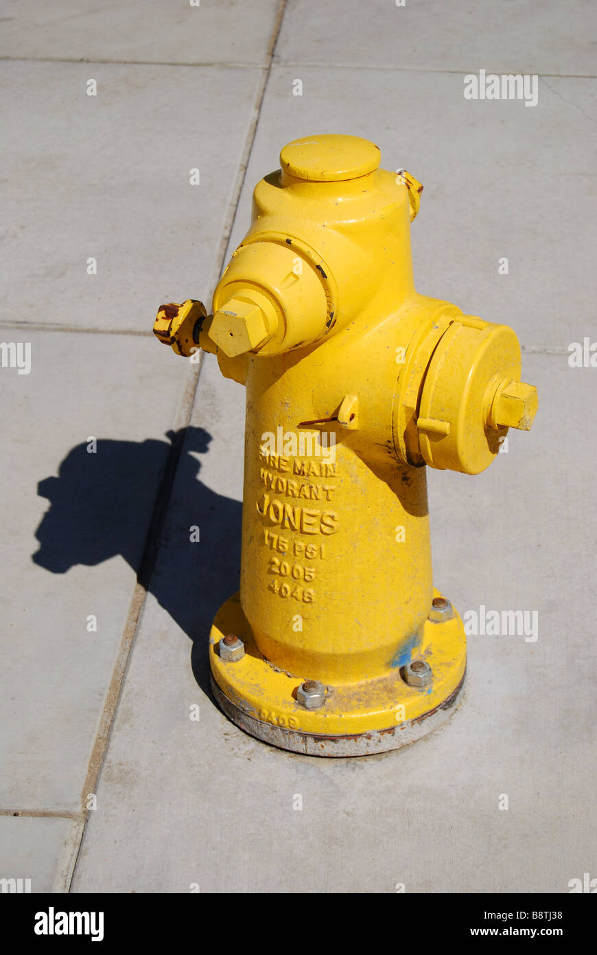 Hydranten auf Bürgersteig, Los Angeles, California, Vereinigte Staaten von Amerika Stockfoto
