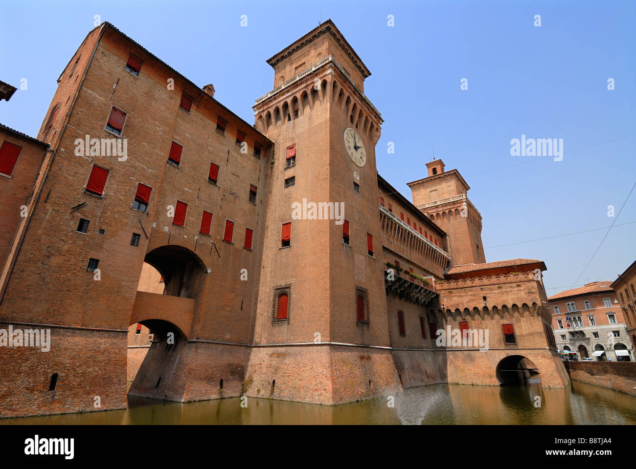 Ferrara Italien Castello Estense Stockfoto
