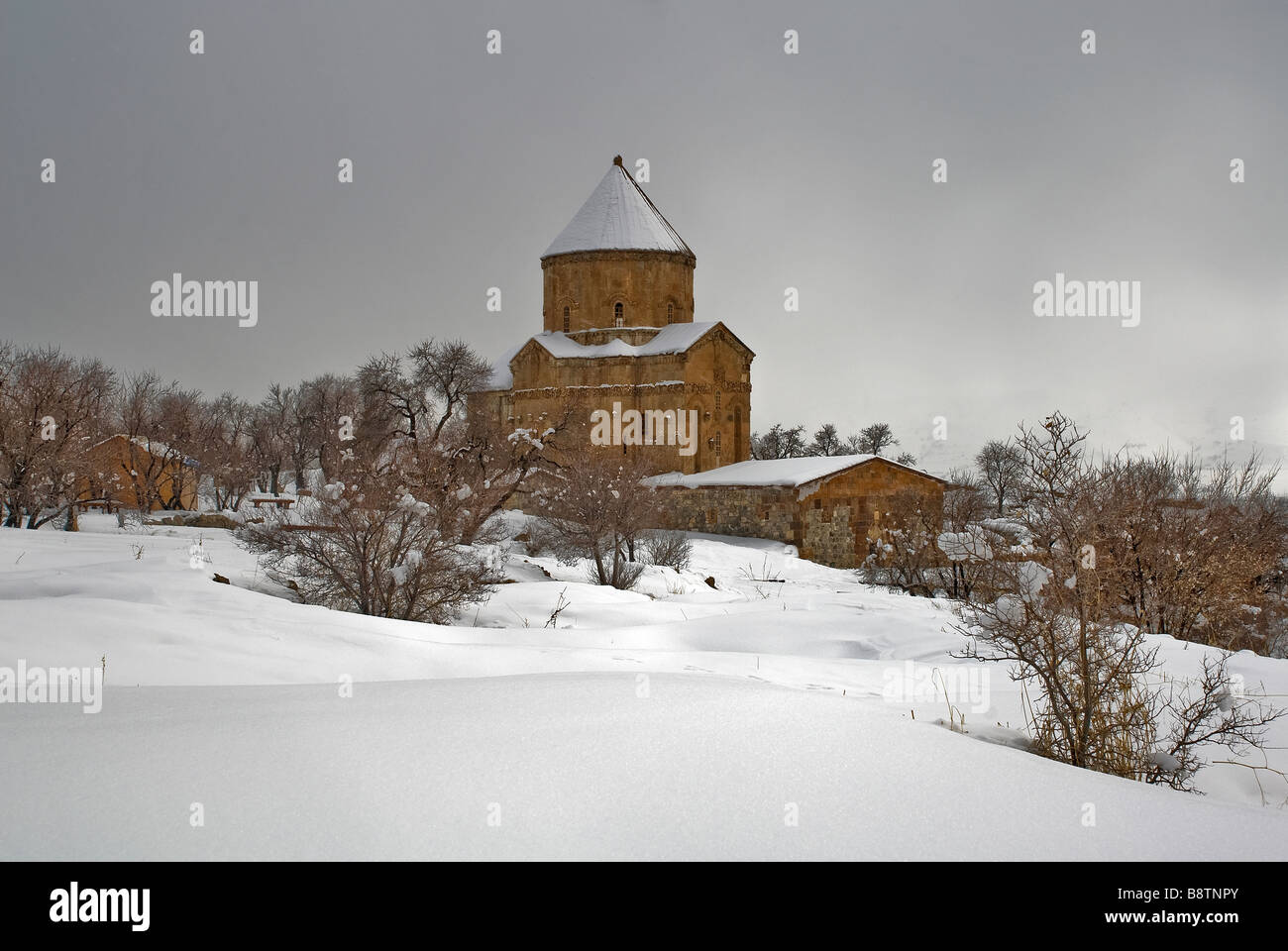 Winter-Szene Akdamar Insel Kirche und der Van-See Türkei Stockfoto