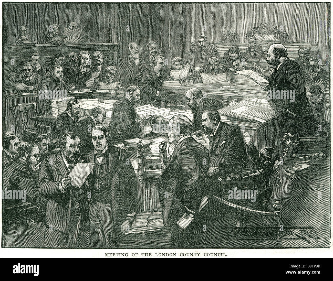 Treffen London County Council 1894 britische liberale Partei Politiker Stockfoto