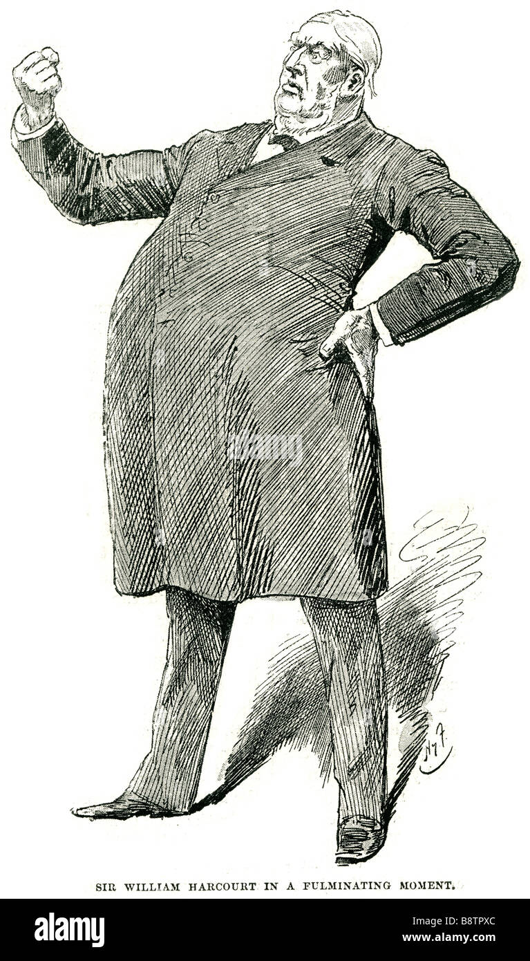 Sir William Harcourt in einem fulminanten Moment Sir William George Granville Venables Vernon Harcourt (14. Oktober 1827 - 1 Oktober Stockfoto