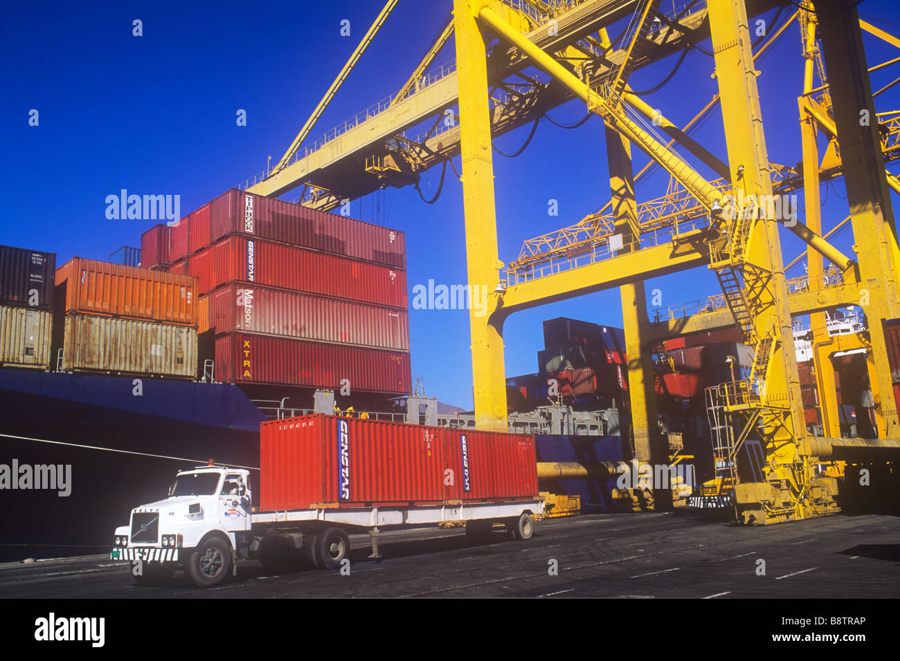 Jebel Ali Container terminal Dubai Stockfoto