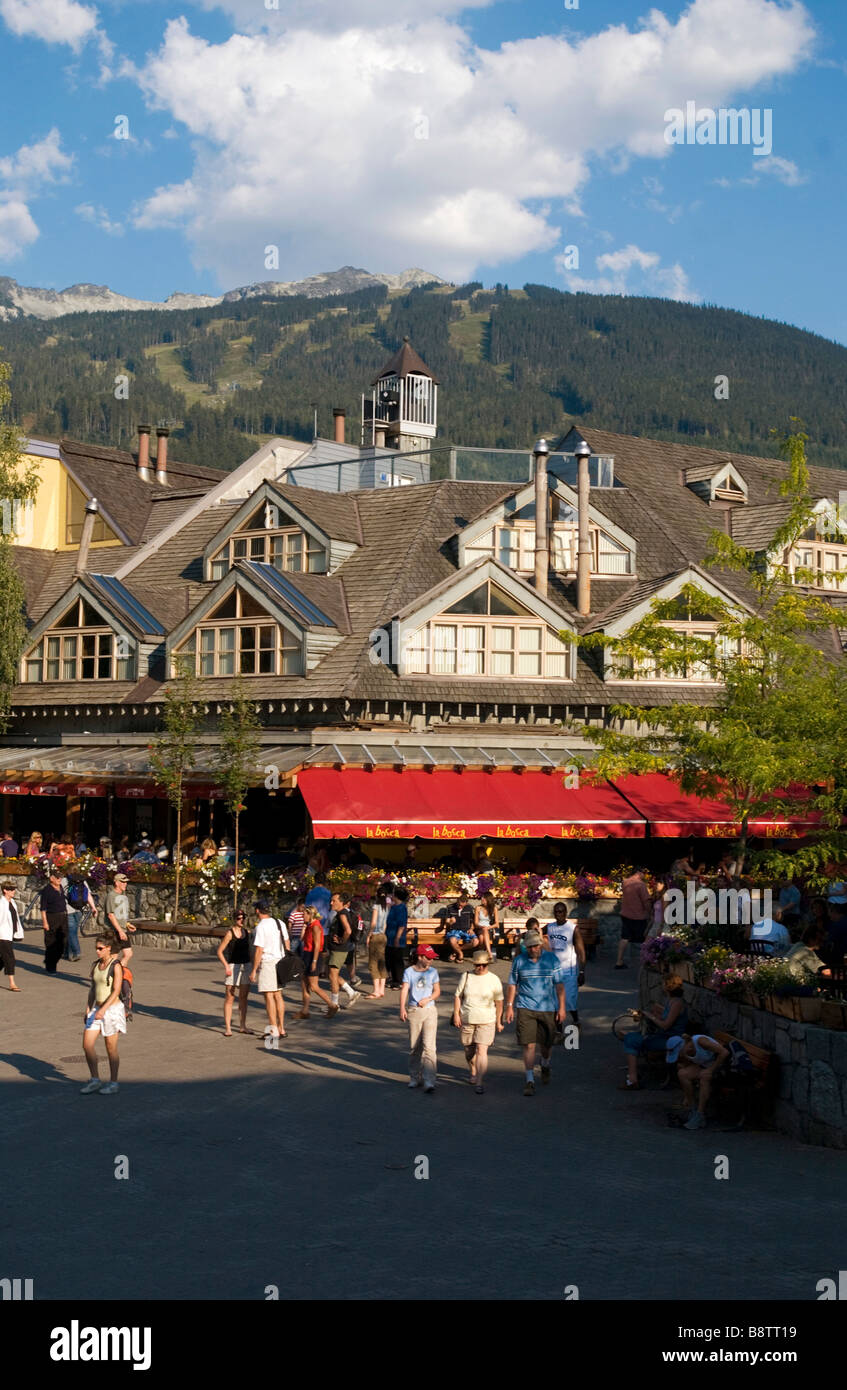 Whistler Village im Sommer Whistler BC, Kanada Stockfoto