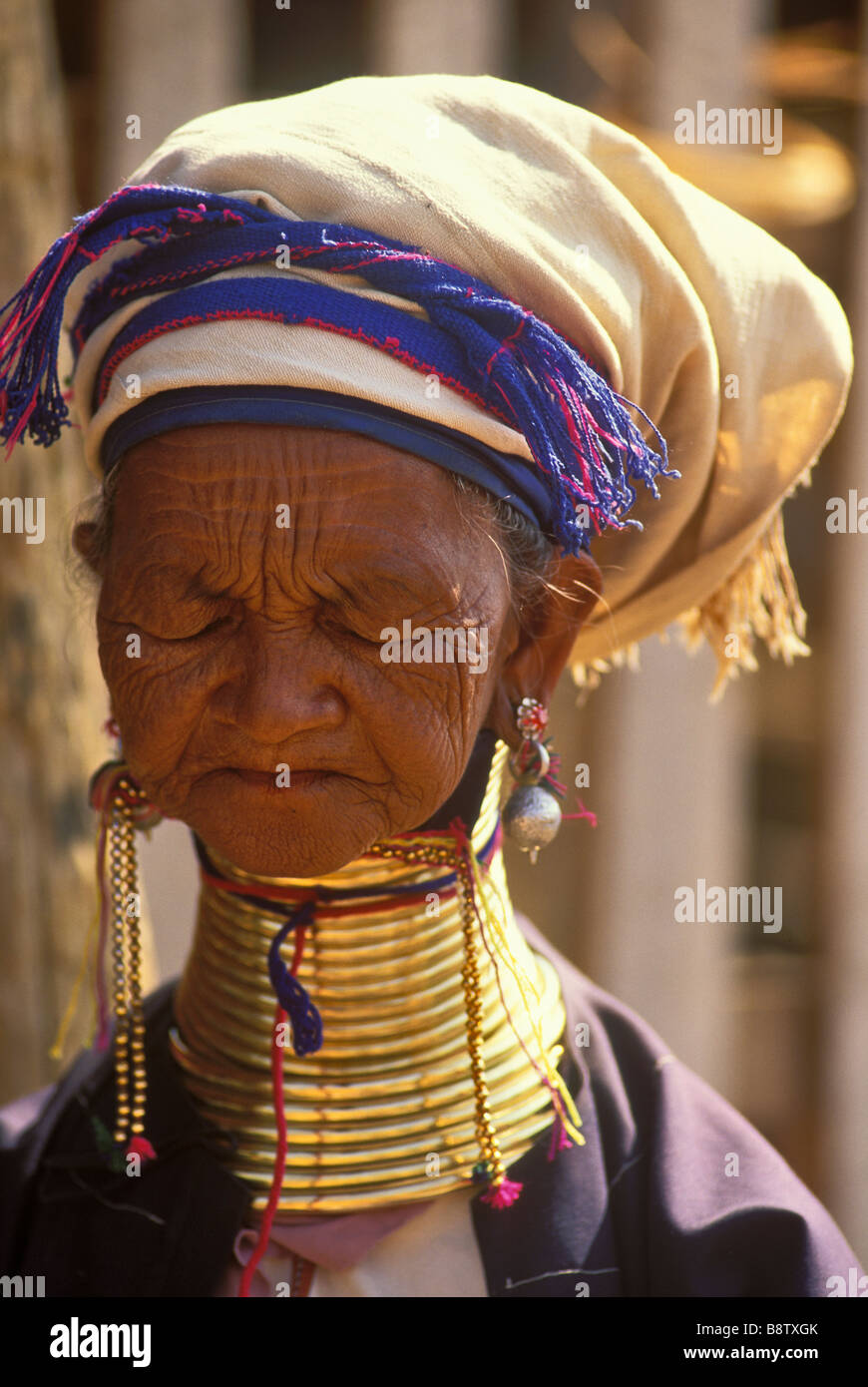 Padaung Frau Moephyie Dorf in der Nähe von Loi Kaw östlichen Burma Stockfoto