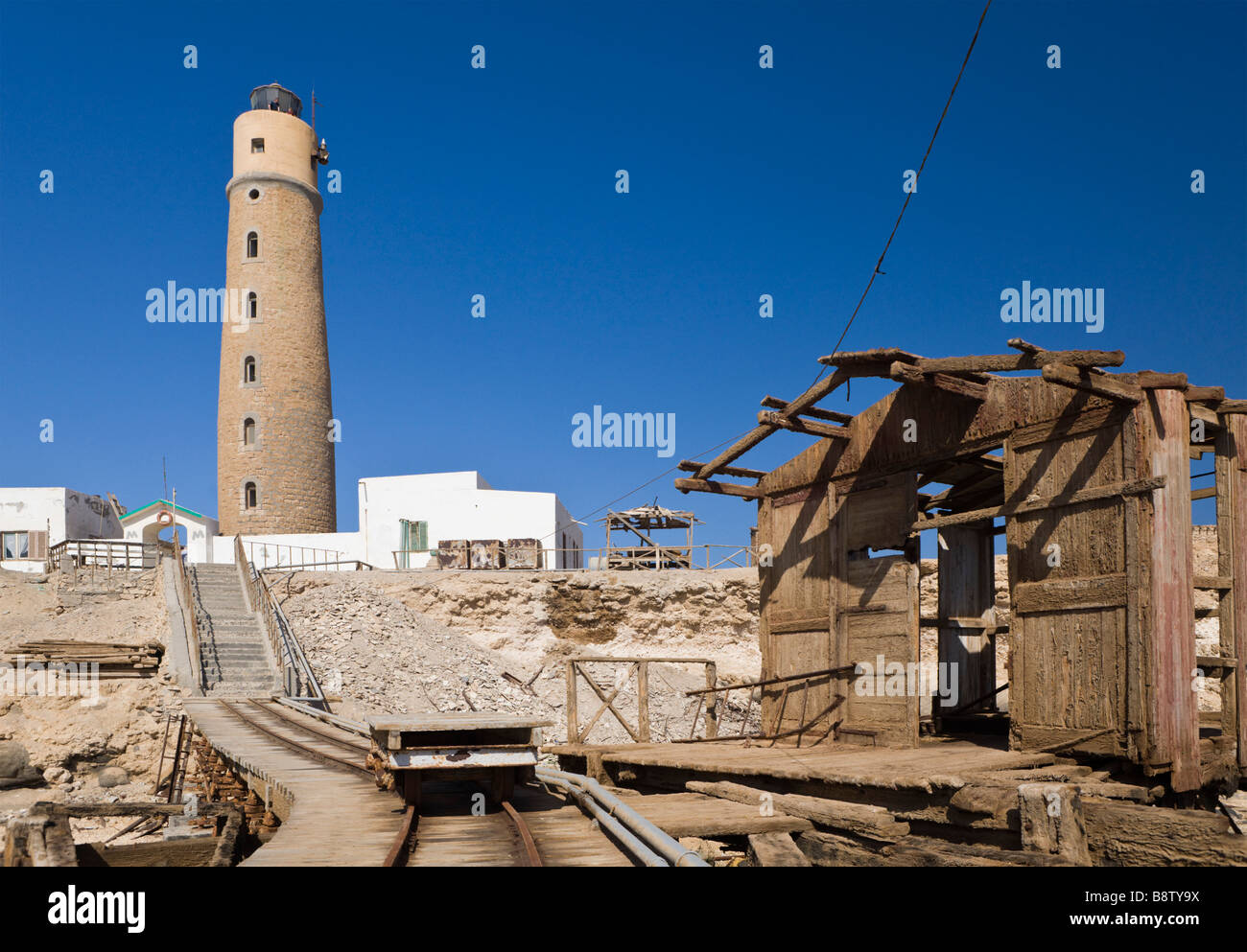 Leuchtturm-Big Brother-Brother Islands-Rotes Meer-Ägypten Stockfoto Leuchtturm-Big Brother-Brother Islands-Rotes Meer-Ägypten Stockfoto
