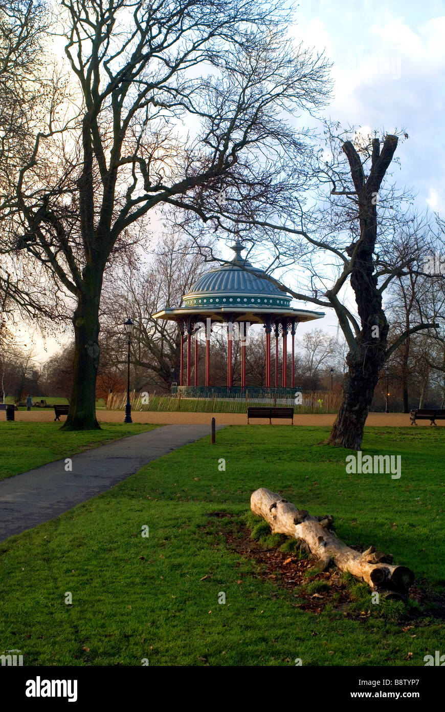 Musikpavillon in Clapham Common Stockfoto