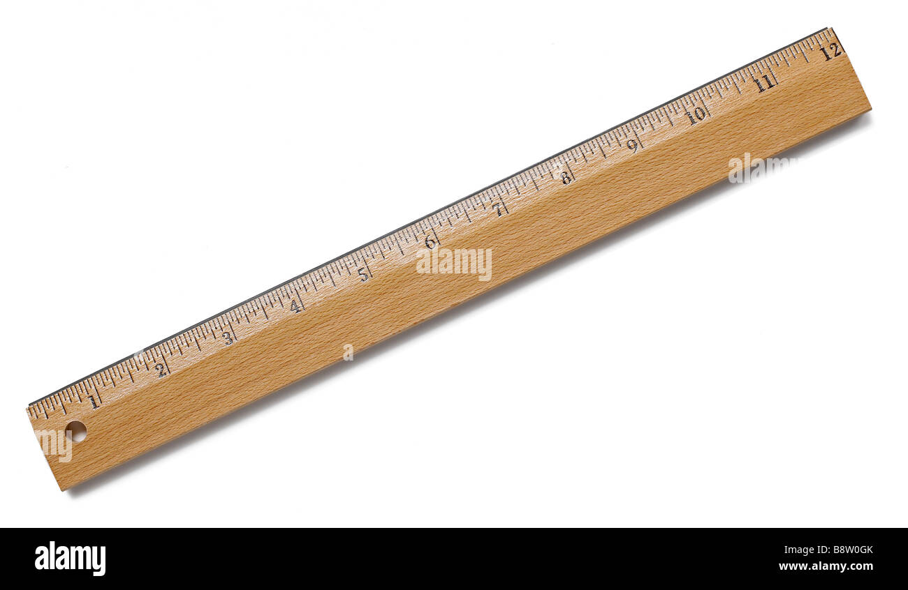 Holz- Lineal Stockfoto