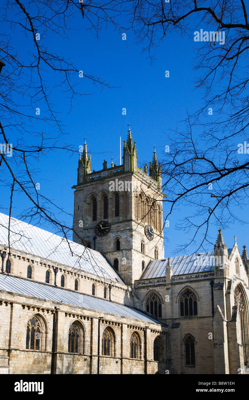 Selby Abbey im Winter Selby North Yorkshire England Stockfoto