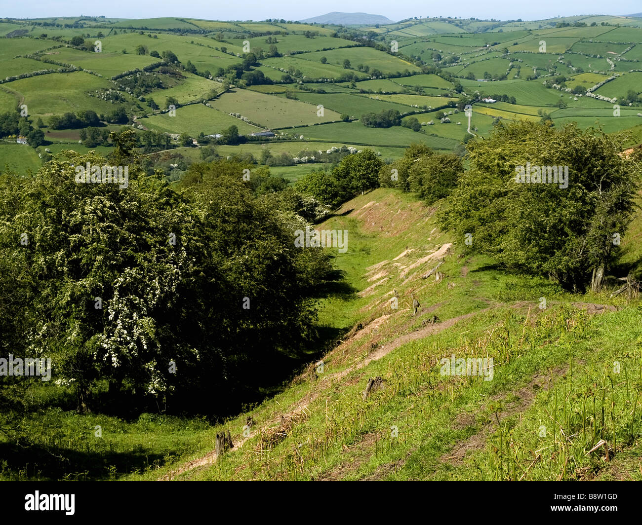 Offa s Dyke über Newcastle Märsche Shropshire England UK Stockfoto