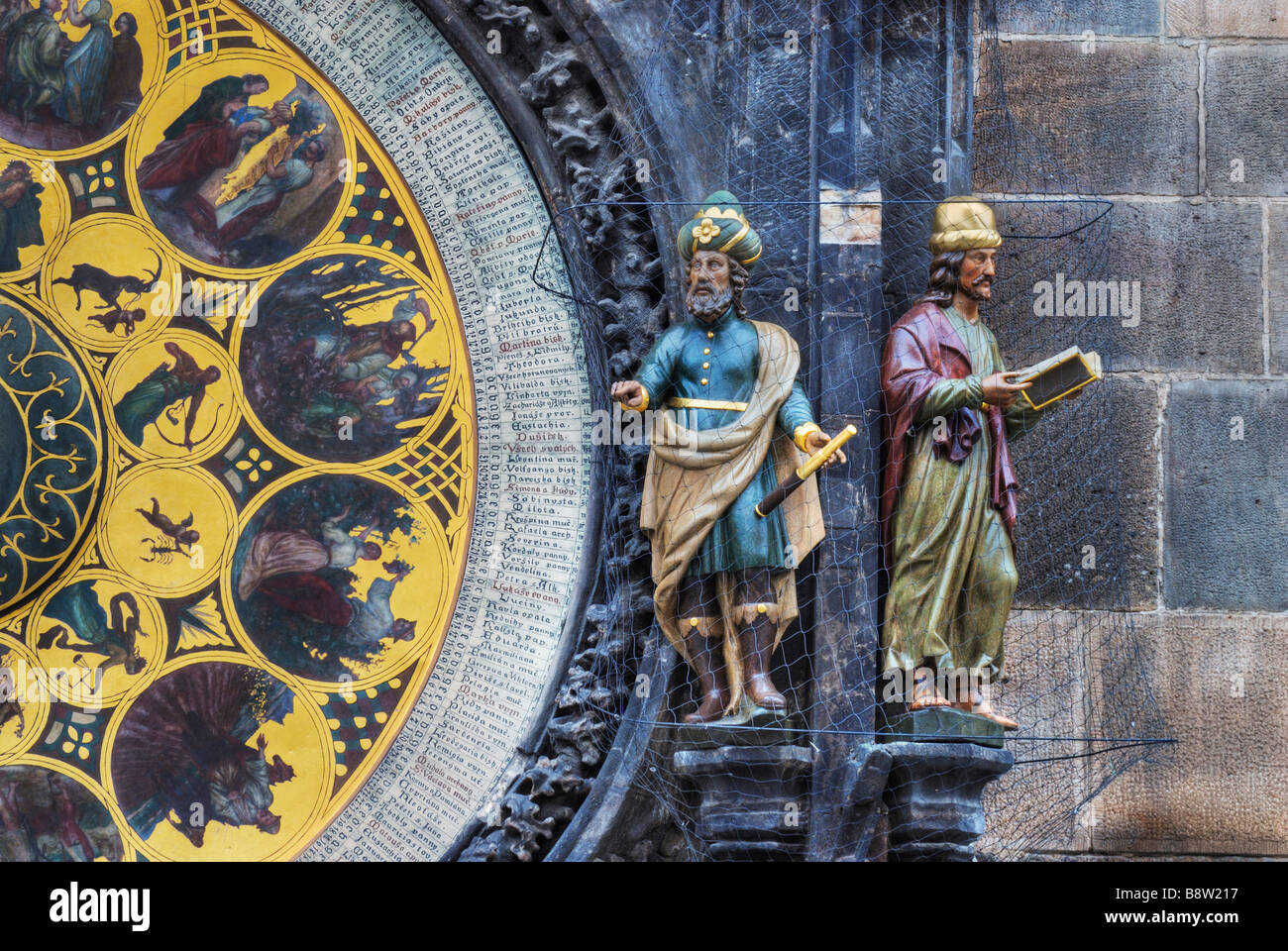 Upof zu schließen, die astronomische Uhr in Prag, Tschechische Republik Stockfoto