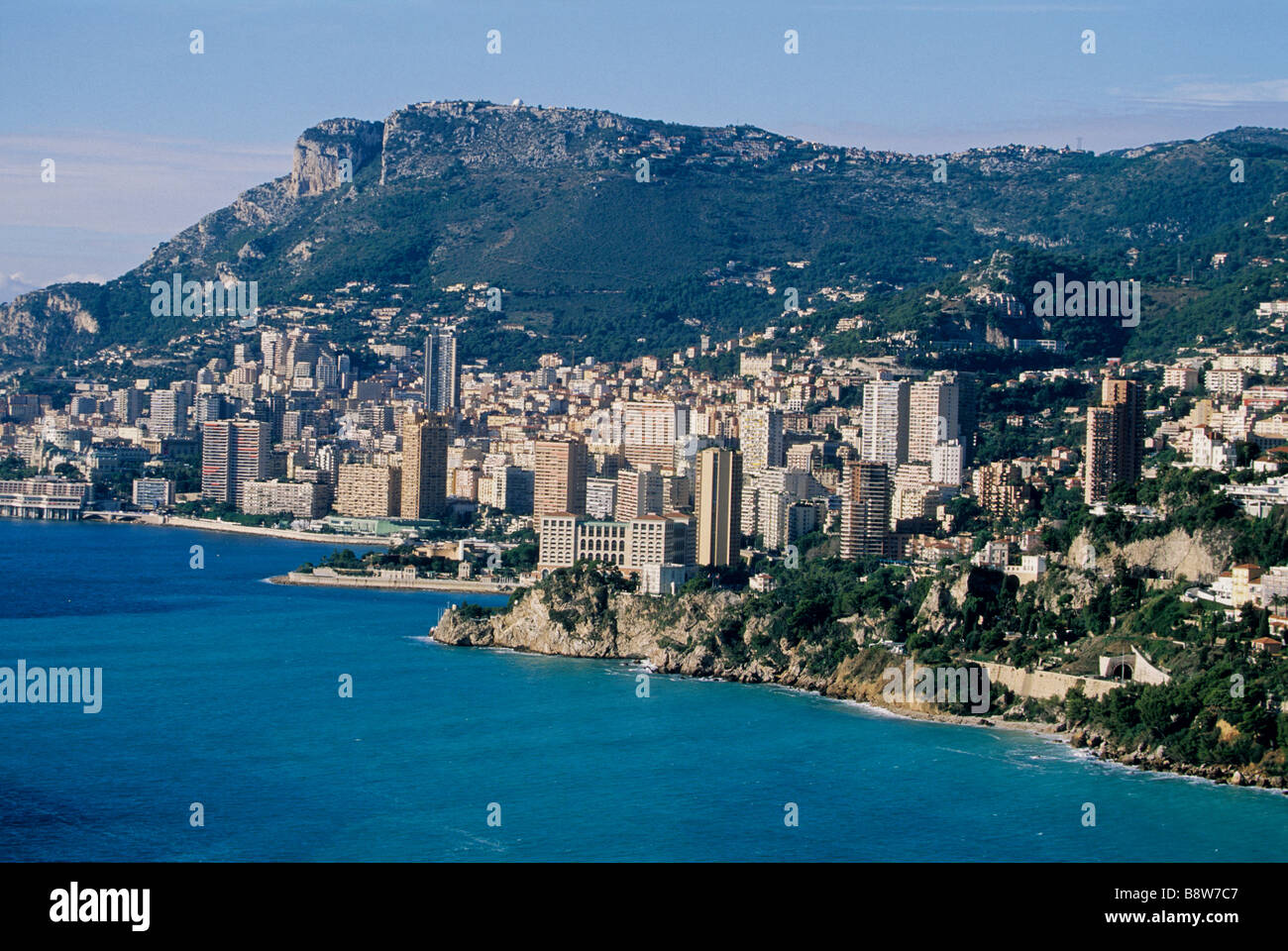 Blick auf die Küste von Monaco und Roquebrune Stockfoto