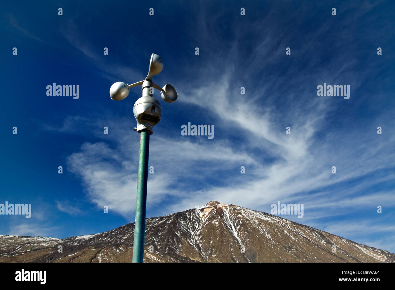 ANEMOMETER Klima und wind Sensor überwacht genau das Klima in den Nationalpark Teide, Teide, Teneriffa, Kanarische Inseln Spanien Stockfoto