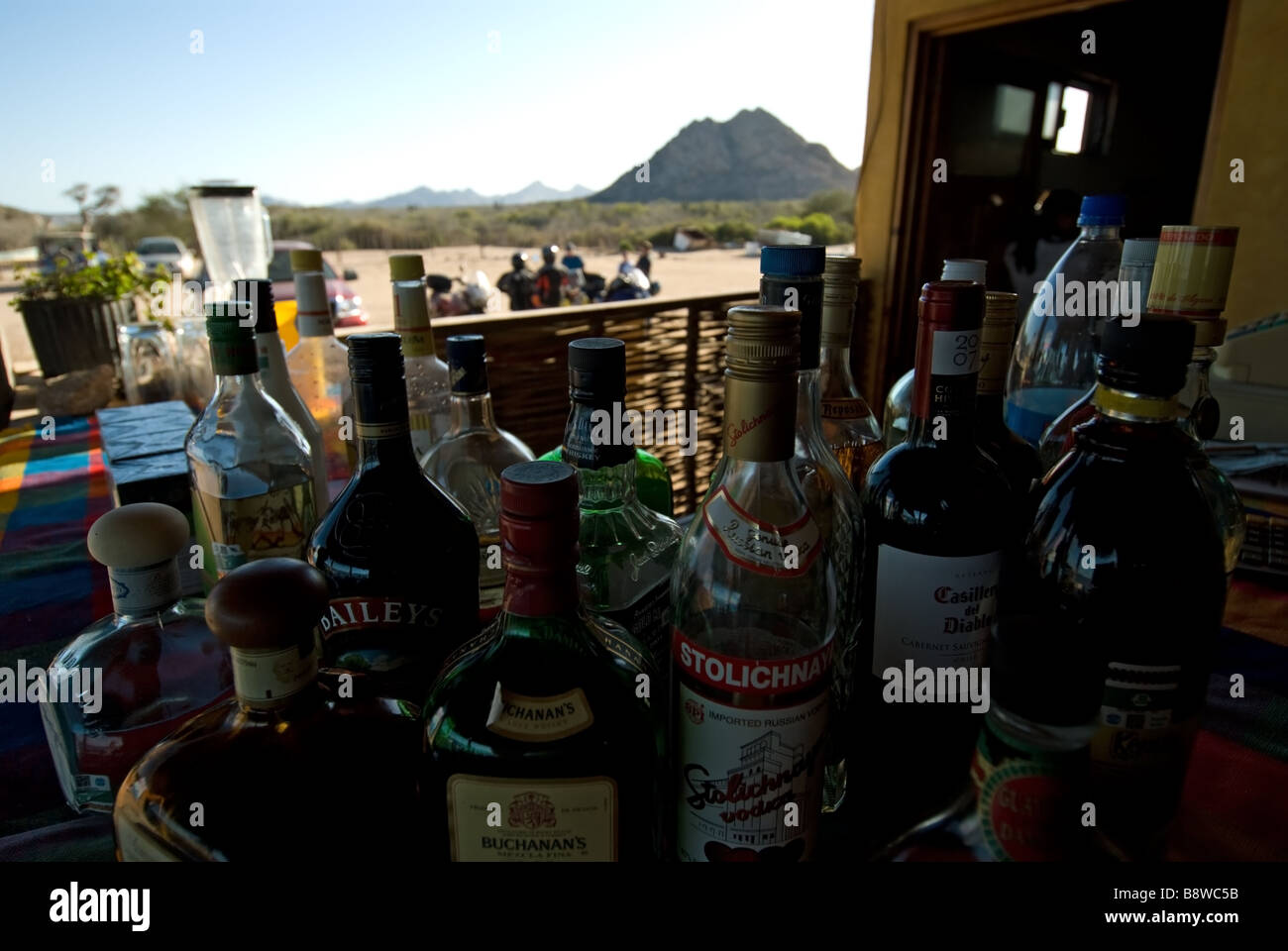 Die Bar-Szene in Cabo Pulmo, Mexiko. Stockfoto