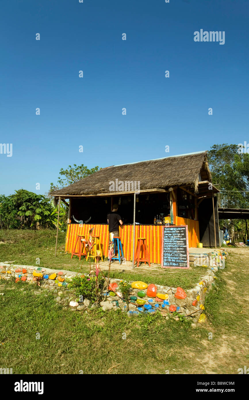 Laos, Provinz Vientiane, Vang Vieng, Nam Song River. Riverside Bar. Stockfoto