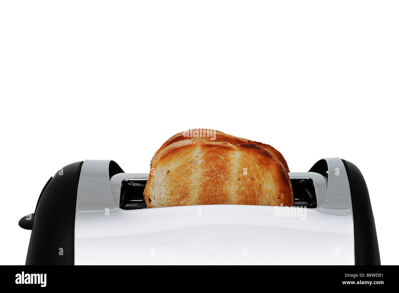 Toaster mit Toast hautnah Stockfoto