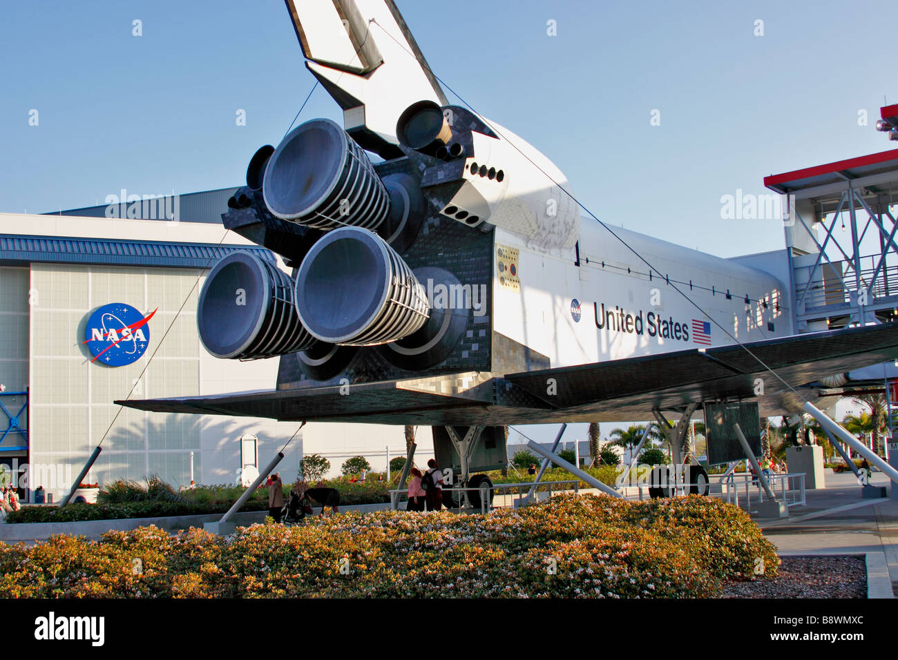 Vollem Umfang Nachbildung des Space Shuttle Explorer auf dem Display an NASA Kennedy Space Center Visitor complex, Cape Canaveral, Florida Stockfoto