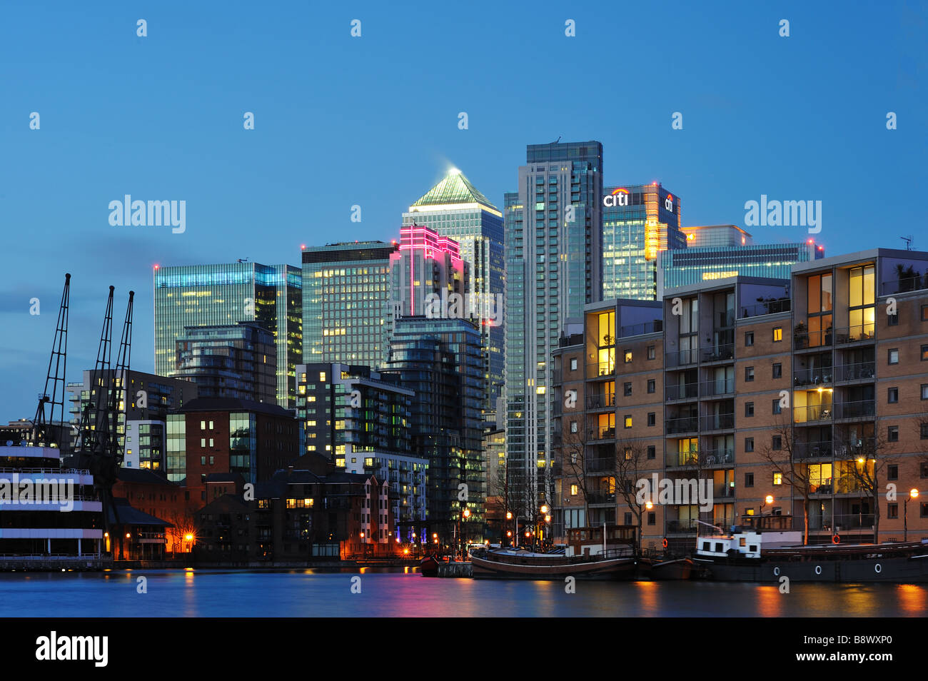 Financial District auf der Isle of Dogs, London, UK Stockfoto
