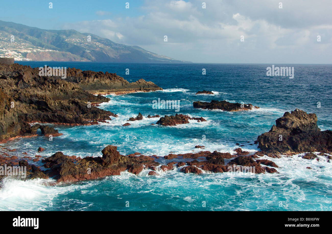 Atlantische Küste von Santa Cruz De La Palma La Pama Kanarische Insel Spanisch Isla Bonita Stockfoto