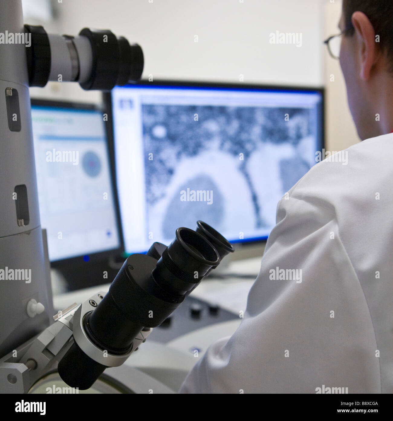 Elektronenmikroskop, Istituto di Ricerche Farmacologiche Mario Negri, Mailand, Italien Stockfoto