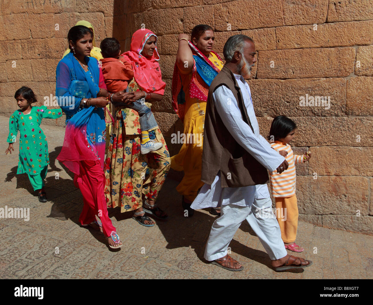 Indien Rajasthan Jaisalmer Rajasthani-Familie Stockfoto