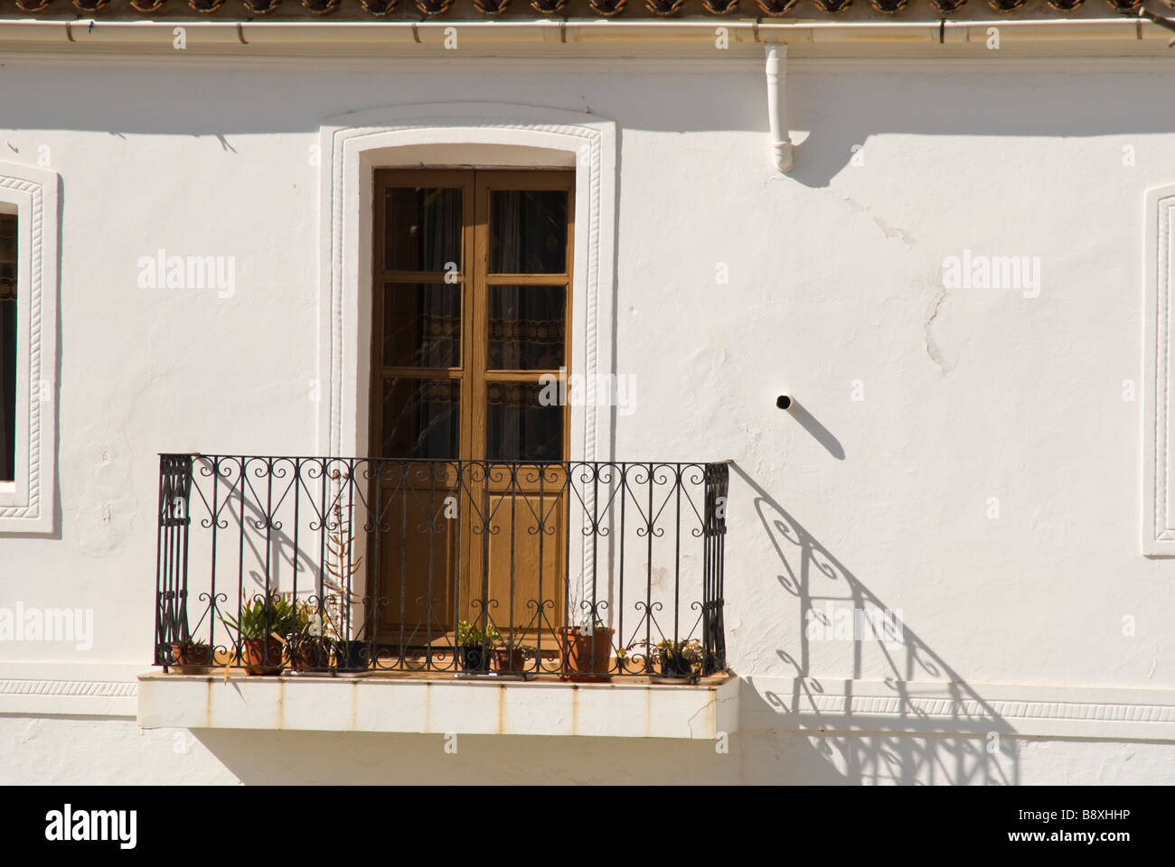 San Juan Bautista (Sant Joan) wichtigsten Straßenansicht, Ibiza, Spanien Stockfoto