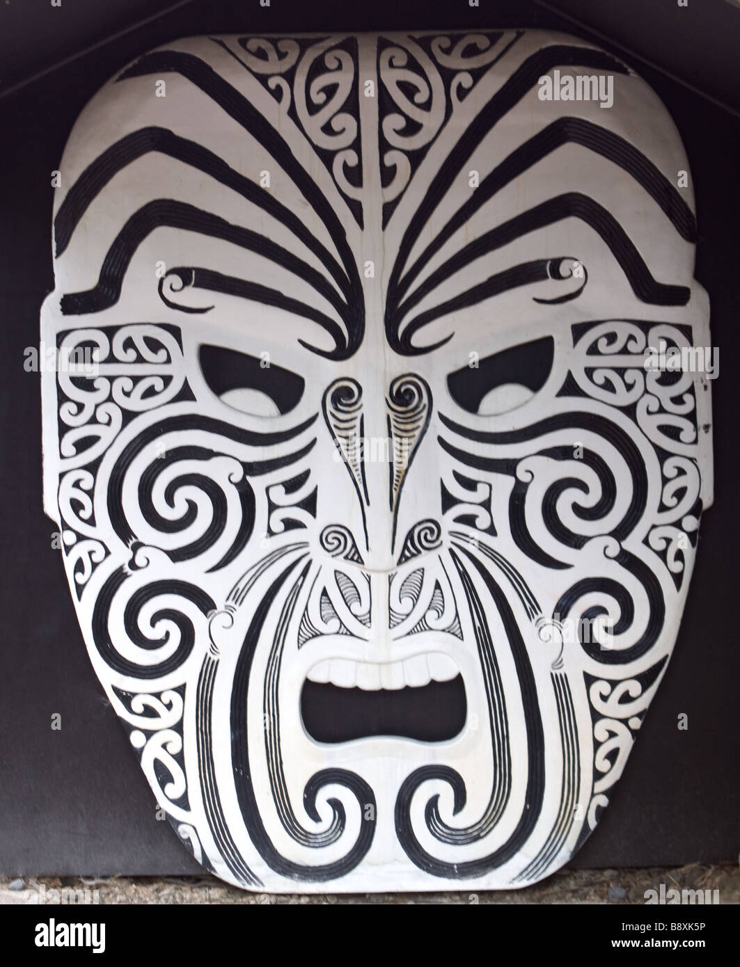 Maori-Gesichtsmaske Stockfoto