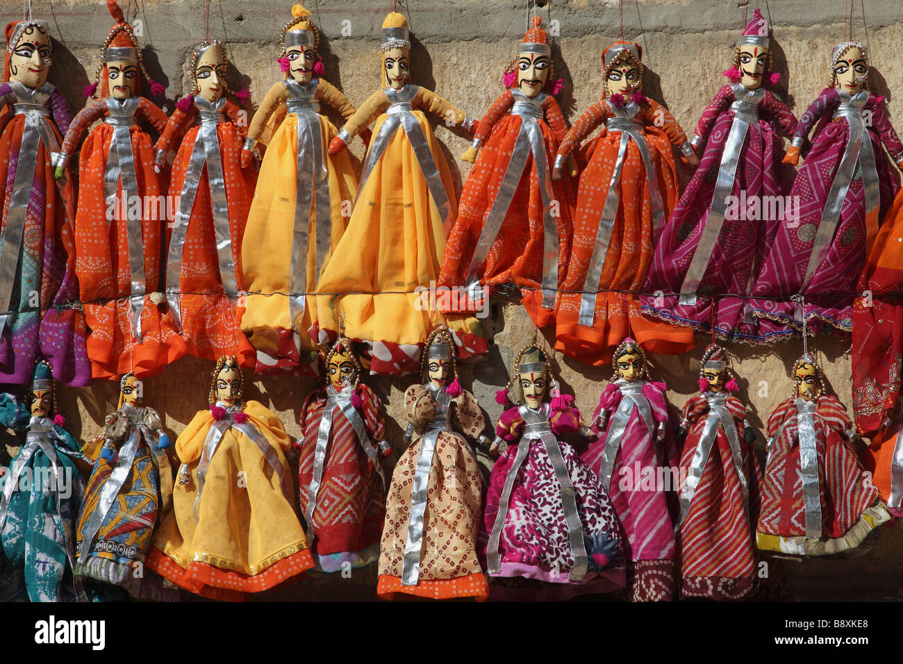 Indien Rajasthan Jaisalmer traditionellen Rajasthani Puppen Stockfoto