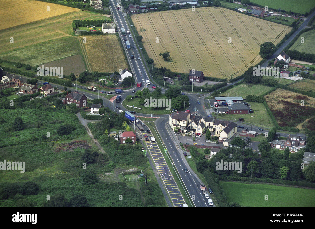 Luftaufnahme des Muckley Ecke auf der A5 in Lichfield Staffordshire England Uk Stockfoto