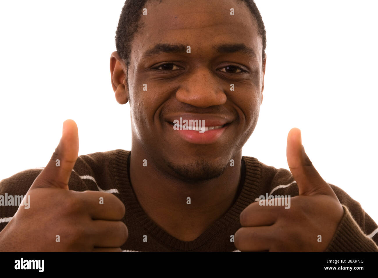 junge afrikanische Männer OK gestikulieren mit den Händen Stockfoto