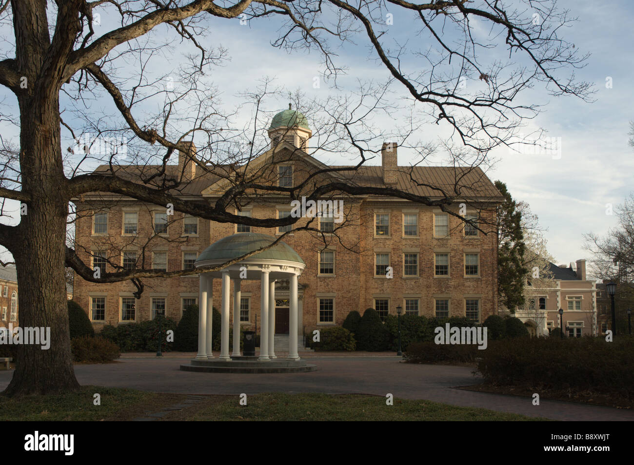 Alten Brunnen und Südgebäude, University of North Carolina, Chapel Hill Stockfoto