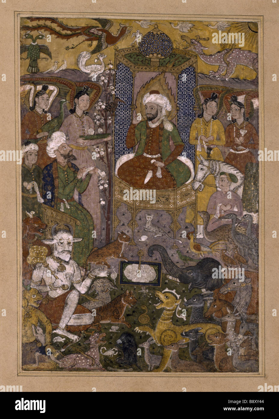 Indische Miniatur um 1600 aus dem Deccan im nördlichen Indien es aus ist nicht bekannt, wie die Miniatur Ormesby kam Stockfoto