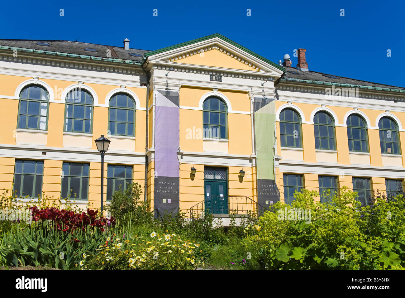 Fassade eines Kunstmuseums, Galerie für zeitgenössische Kunst, Tromso, Toms Grafschaft, Nord-Norge, Norwegen Stockfoto