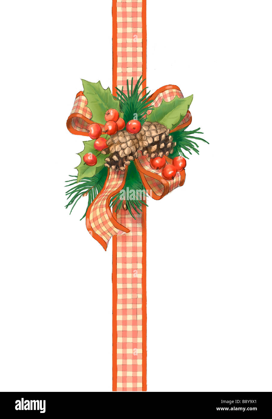 Saisonale Band trimmen für die Weihnachtsfeiertage. Stockfoto