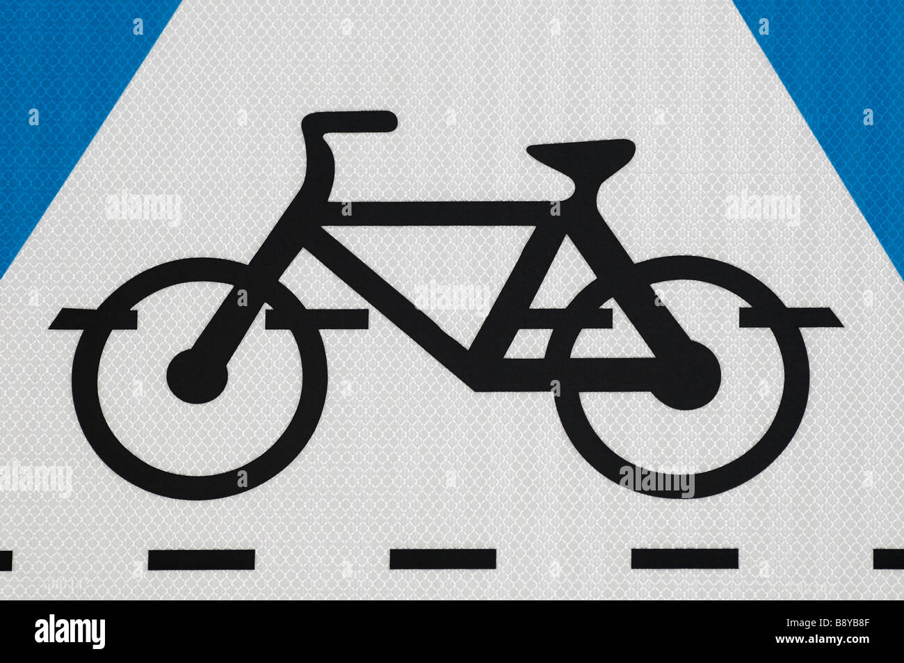 Zyklus Lane Symbol auf einem Schild an Bord Close Up Stockfoto