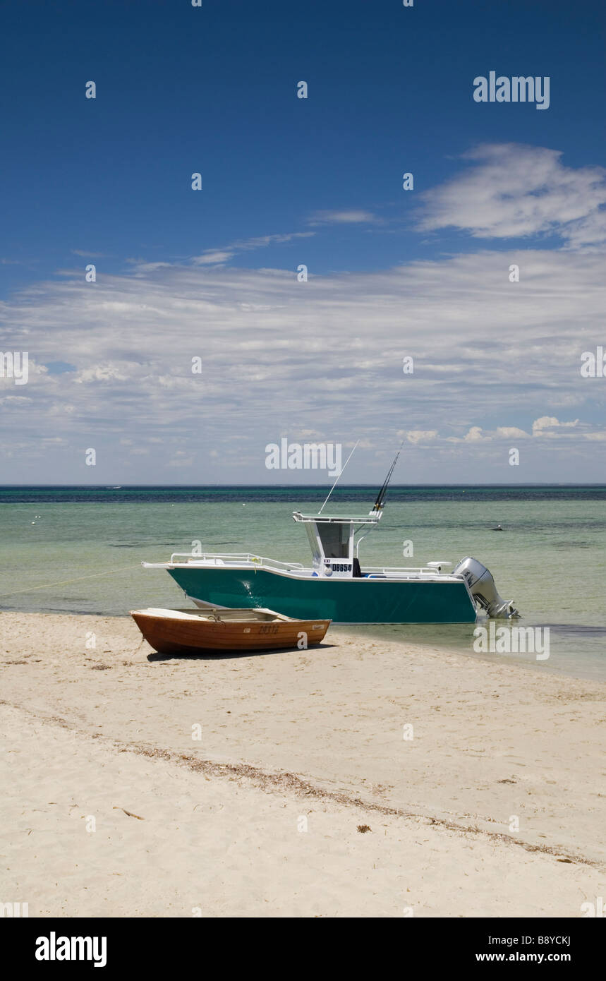 Strand und Boote, Dunsborough, Western Australia Stockfoto