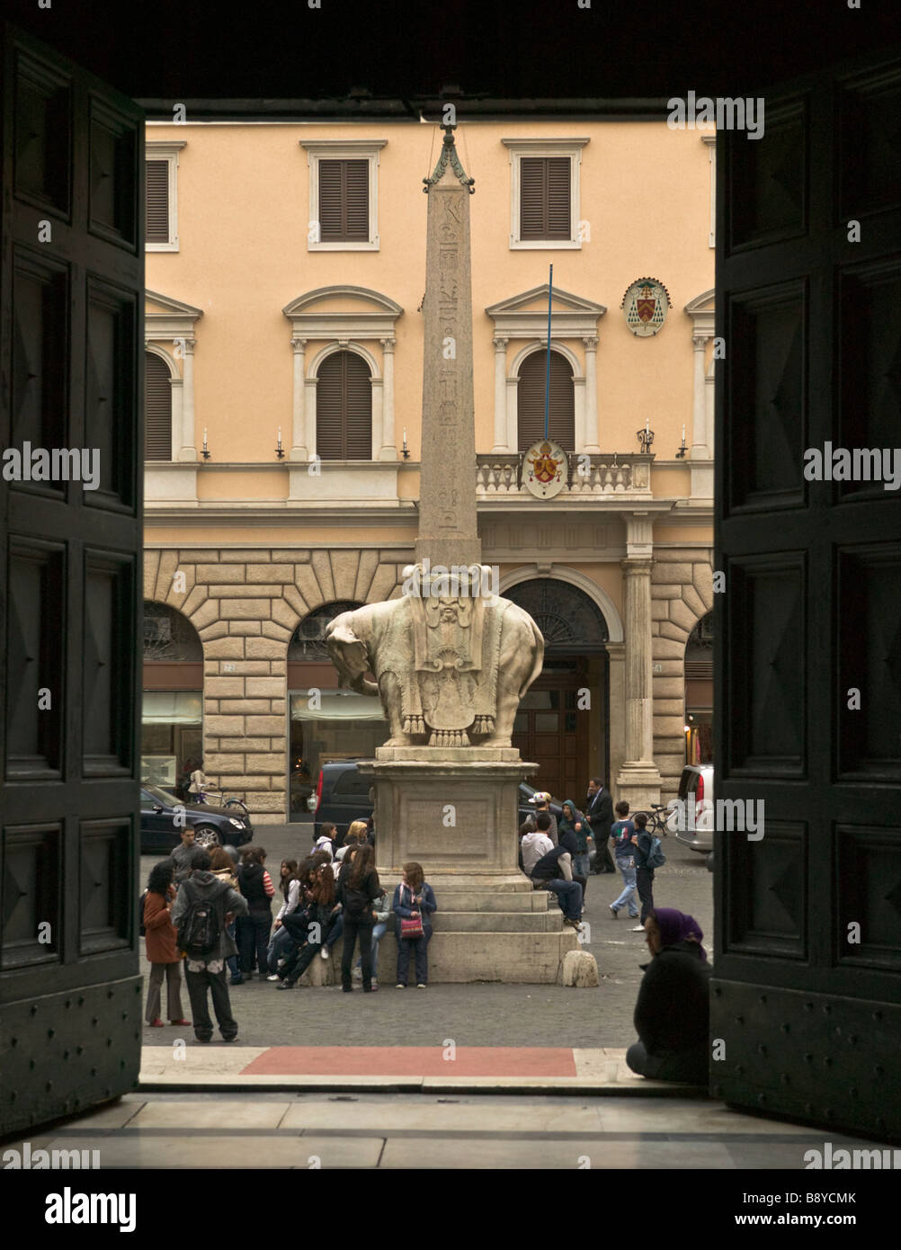 Die Pulcino della Minerva, die berühmte Bernini Elefant Skulptur Stockfoto