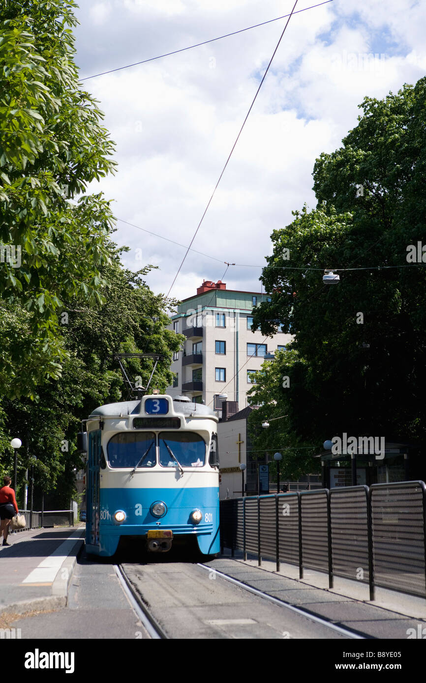 Eine Straßenbahn im schwedischen Göteborg. Stockfoto
