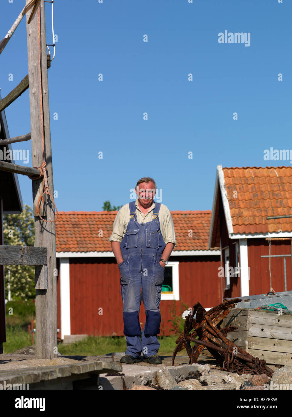 Porträt eines Mannes Angeln Schweden. Stockfoto