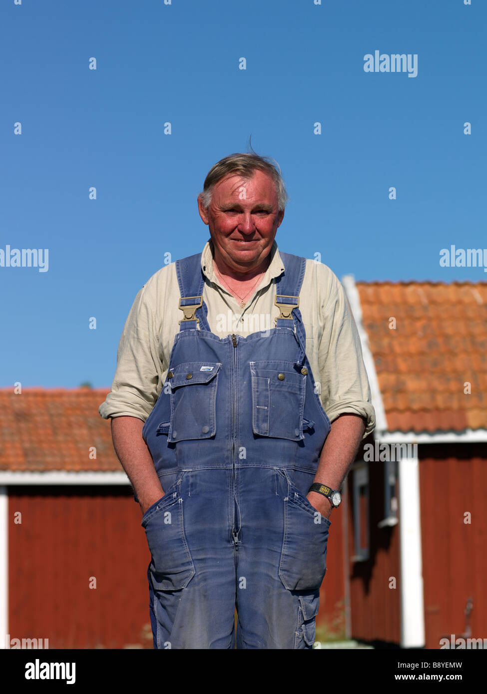 Porträt eines Mannes Angeln Schweden. Stockfoto