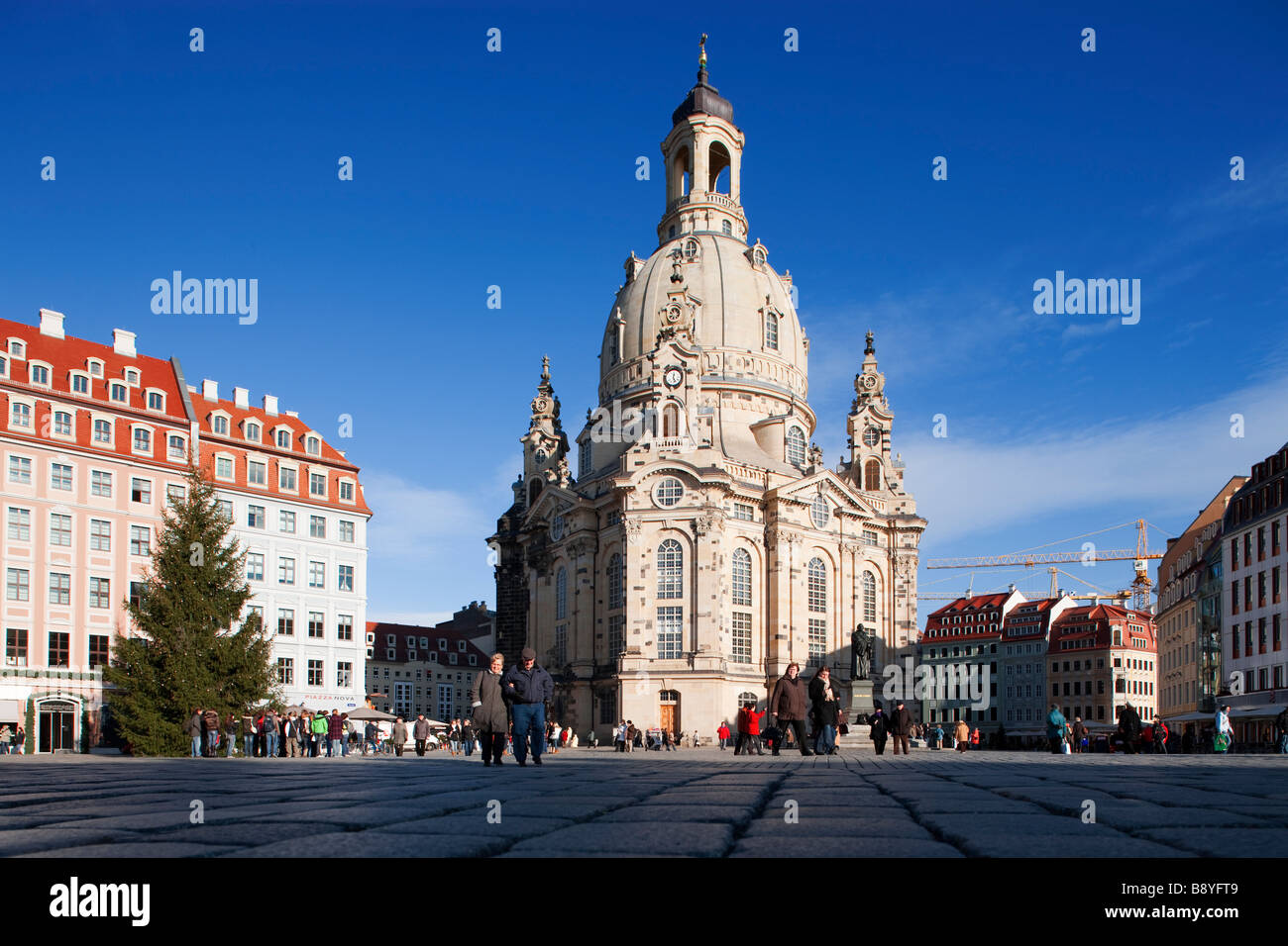 Kuppel der Frauenkirche Dresden Sachsen Deutschland Stockfoto