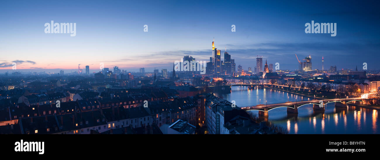 City Skyline Frankfurt Am Main Hessen Deutschland Stockfoto