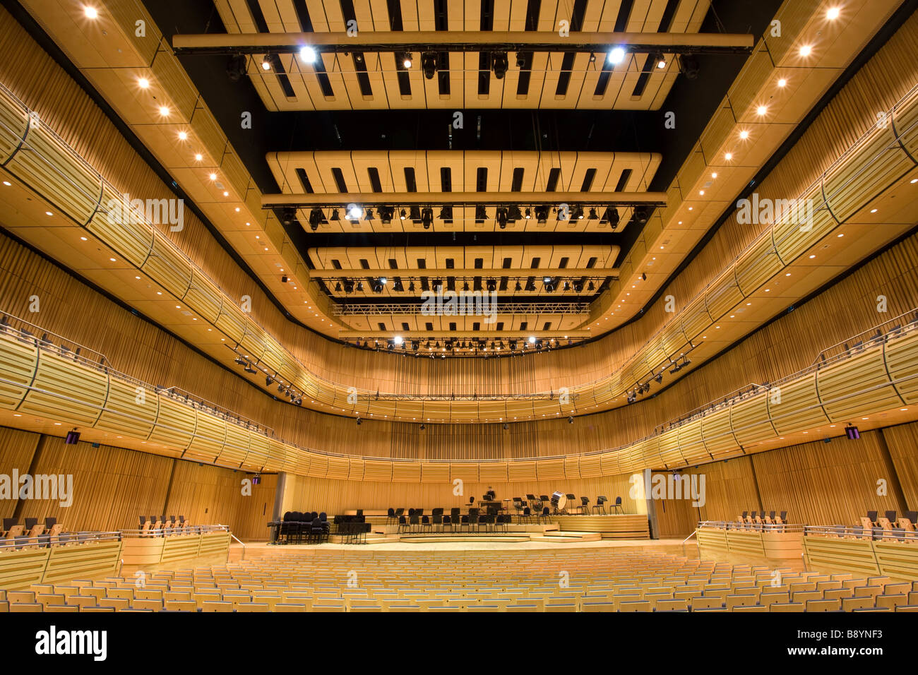 In einer Halle in The Sage Gateshead Fosters atemberaubende Musik Zentrum am Ufer des Flusses Tyne. Stockfoto