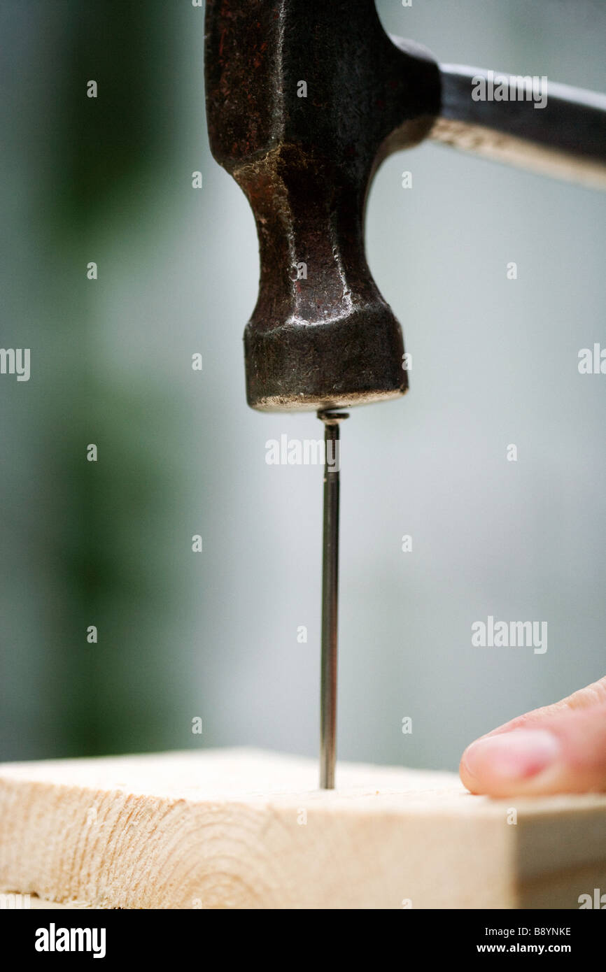 Hammer und Nagel-Schweden. Stockfoto